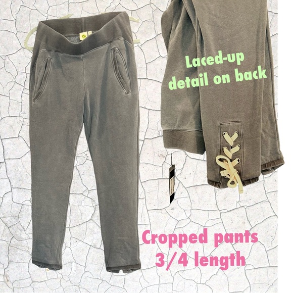 NWT Avocado BK Tie Charcoal Hoodie & Cropped Pant Set - XS - Picture 3 of 6